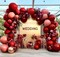 Red Pink Balloons - Double Stuffed Burgundy Gold Balloon Garland Dark Red Dusty Pink Gold Balloon Arch Kit